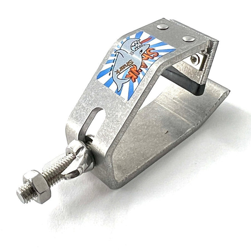 Silver Shank Shark Triple Threat retriever tip, featuring a shark logo and stainless steel wing nuts.