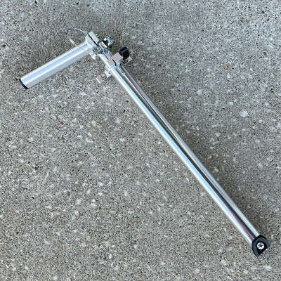 Silver Zuca Cart telescoping handle set features polished metal tubes, clamps, and a bent handlebar with an end cap.