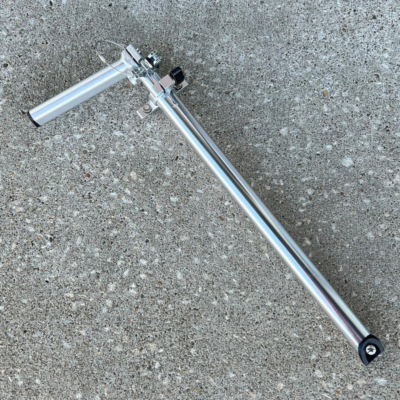 Silver Zuca Cart telescoping handle set features polished metal tubes, clamps, and a bent handlebar with an end cap.