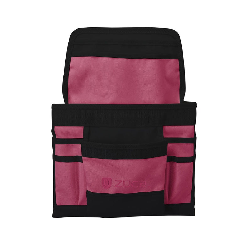 Dark pink ZUCA putter pouch with black trim, multiple pockets, and the ZÜCA logo on the front.