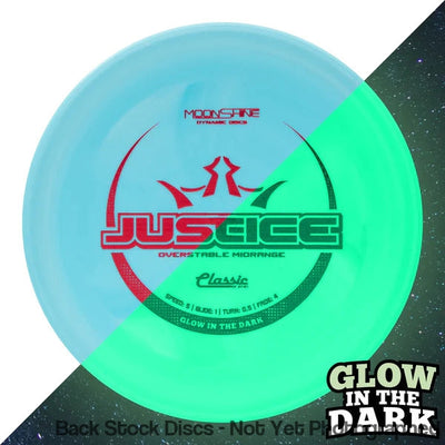 Dynamic Discs Classic Blend Moonshine Glow Justice with Glow in the Dark Stamp