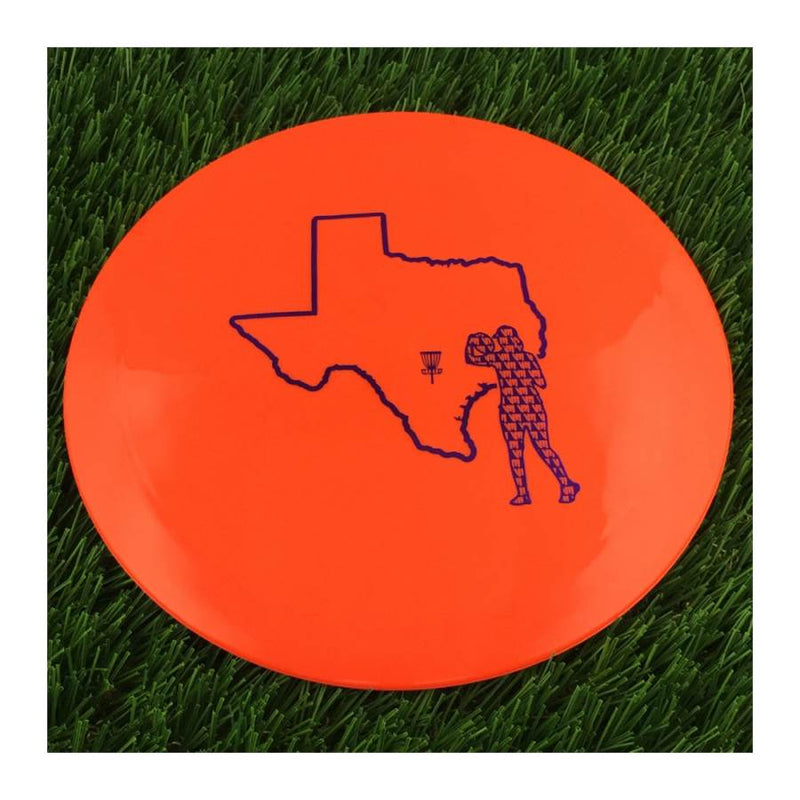Dynamic Discs Fuzion X-Blend Vandal with Texas Outline & Valerie Mandujano Profile Stamp - 173g - Solid Orange