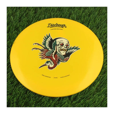 Disctroyer A-Medium Stork FD-8 with Colored Tattoo - Limited Edition Stamp - 173g - Solid Yellow