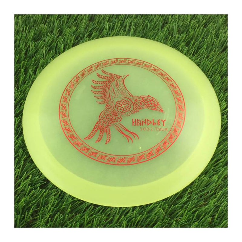 Dynamic Discs Lucid-X Moonshine Evader with Celtic Knot Raven - Holyn Handley 2022 Tour Stamp - 173g - Translucent Glow