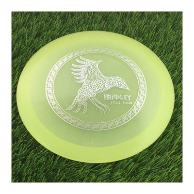 Dynamic Discs Lucid-X Moonshine Evader with Celtic Knot Raven - Holyn Handley 2022 Tour Stamp - 176g - Translucent Glow