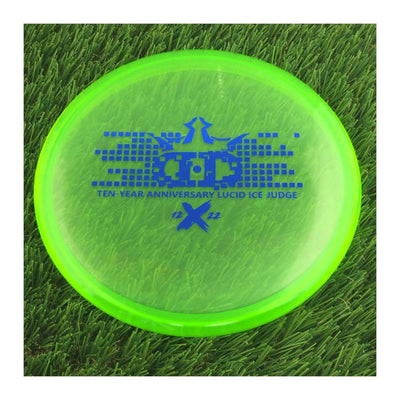 Dynamic Discs Lucid Ice Judge with Ten-Year Anniversary 2012-2022 Stamp - 172g - Translucent Green