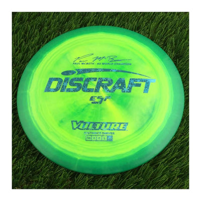 Discraft ESP Vulture with Paul McBeth - 6x World Champion Signature Stamp - 172g - Solid Green