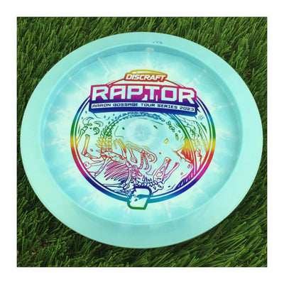 Discraft ESP Swirl Raptor with Aaron Gossage Tour Series 2023 Stamp - 173g - Solid Blue