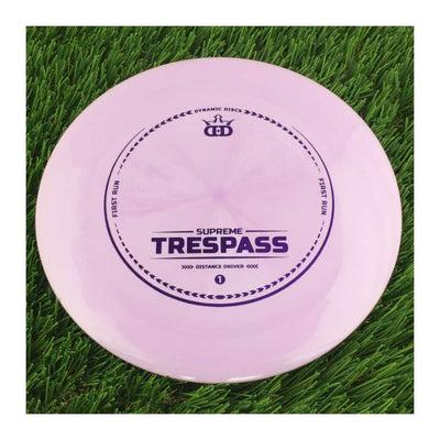 Dynamic Discs Supreme Trespass with First Run Stamp - 173g - Solid Purple