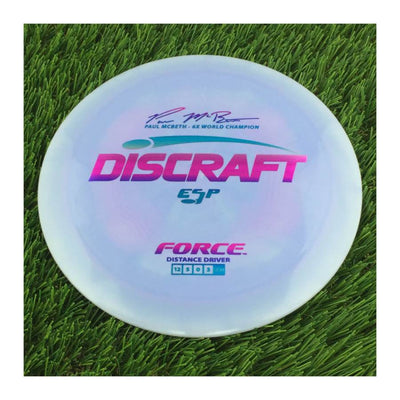 Discraft ESP Force with Paul McBeth - 6x World Champion Signature Stamp - 172g - Solid Pastel Blue