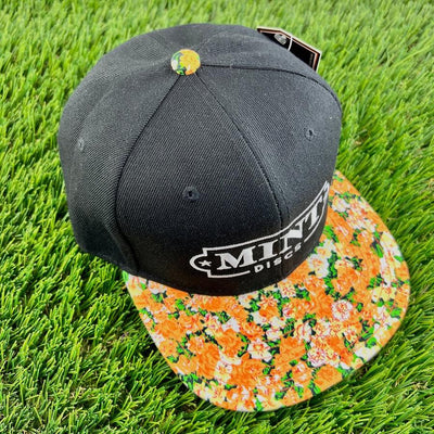 Floral Print Flat Bill Snap Back Hat